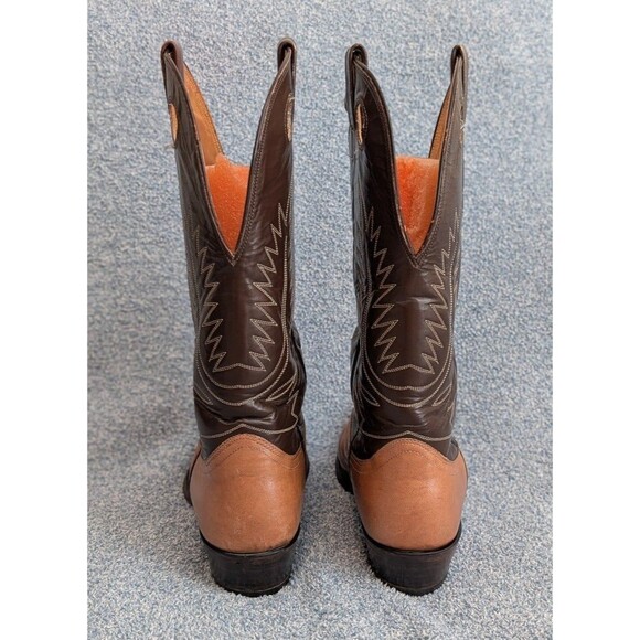 VTG Nocona Boot Men's Size 10 D Two Toned Leather Cowboy Western Boots - Picture 3 of 9